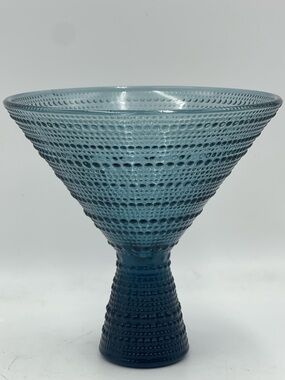1) Vintage Fortessa Jupiter Hobnail Beaded Cornflower Blue 11.5 oz Martini Glass